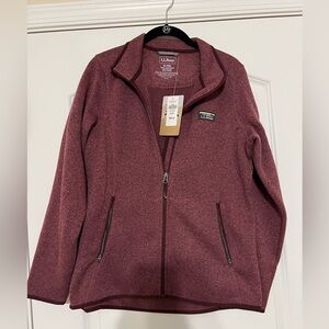 LL Bean sweater fleece full zip jacket, women’s size M